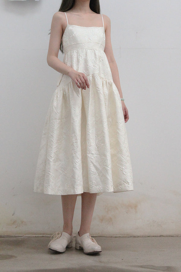 MING MA jacquard pleated suspender skirt AW21-DR03-WTJAC PMM6